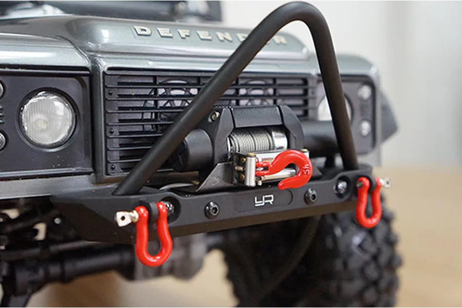 Yeah Racing Black Aluminium TRX-4 &amp;amp; SCX10 II Front Bumper w/ LED Lights image 23007