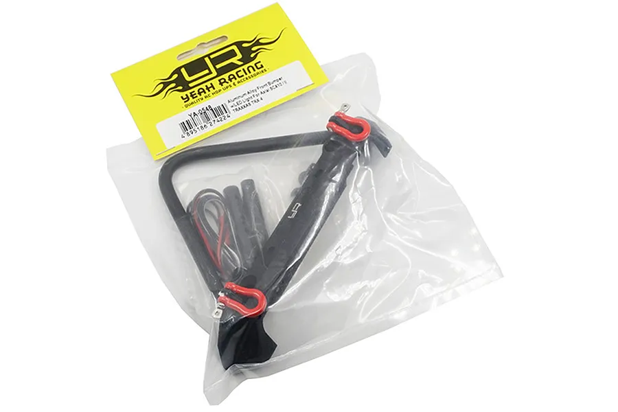 Yeah Racing Black Aluminium TRX-4 &amp;amp; SCX10 II Front Bumper w/ LED Lights image 23008