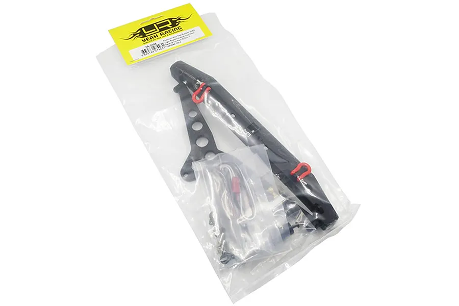 Yeah Racing Black Aluminium TRX-4 &amp;amp; SCX10 II Rear Bumper w/ Spare Tyre Mount, Drop Hitch &amp;amp; LED Lights image 23011