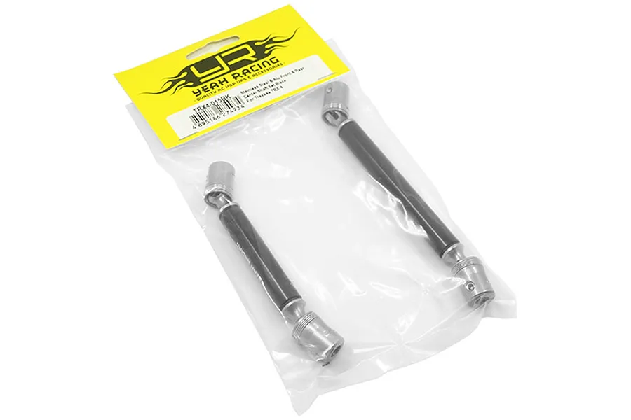 Yeah Racing Black Stainless Steel &amp;amp; Aluminium TRX-4 Centre Front &amp;amp; Rear Drive Shaft Set 2Pc image 23018