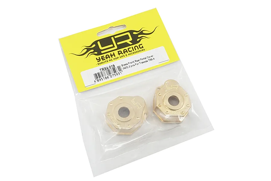 Yeah Racing TRX-4 High Mass Brass Front or Rear Portal Axle Covers 2Pcs image 23037