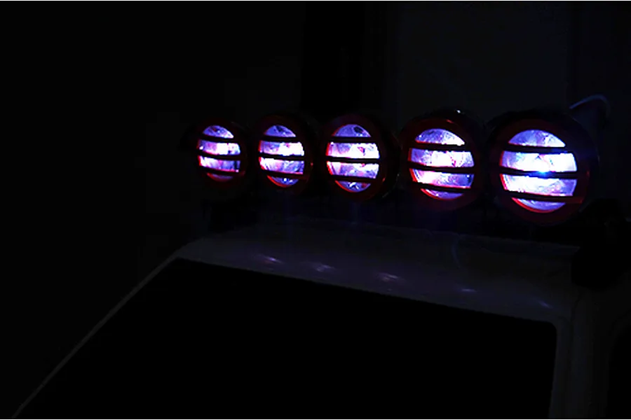 Yeah Racing Black &amp;amp; Red Aluminium 125mm Roof 5 White LED Lights image 23050