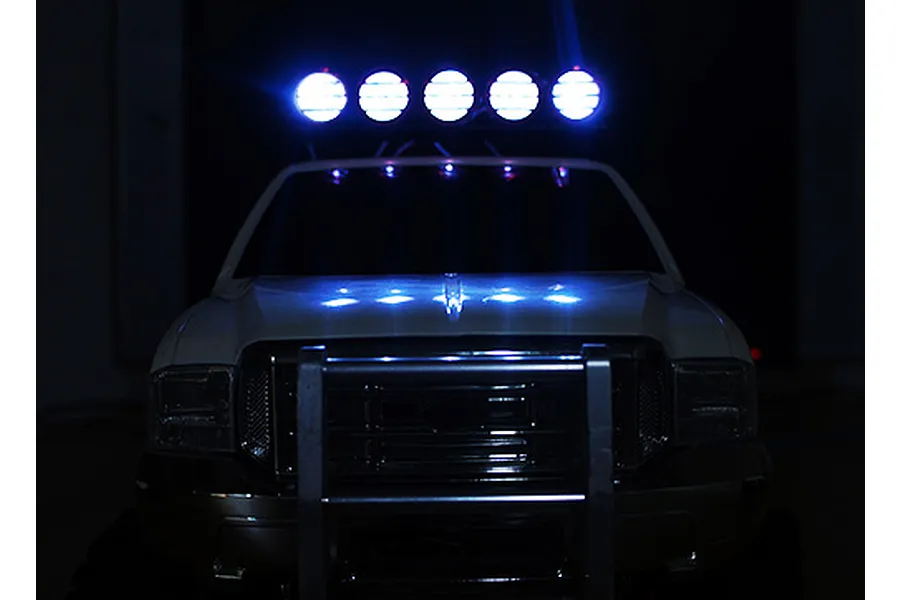 Yeah Racing Black Aluminium 125mm Roof 5 White LED Lights image 23053
