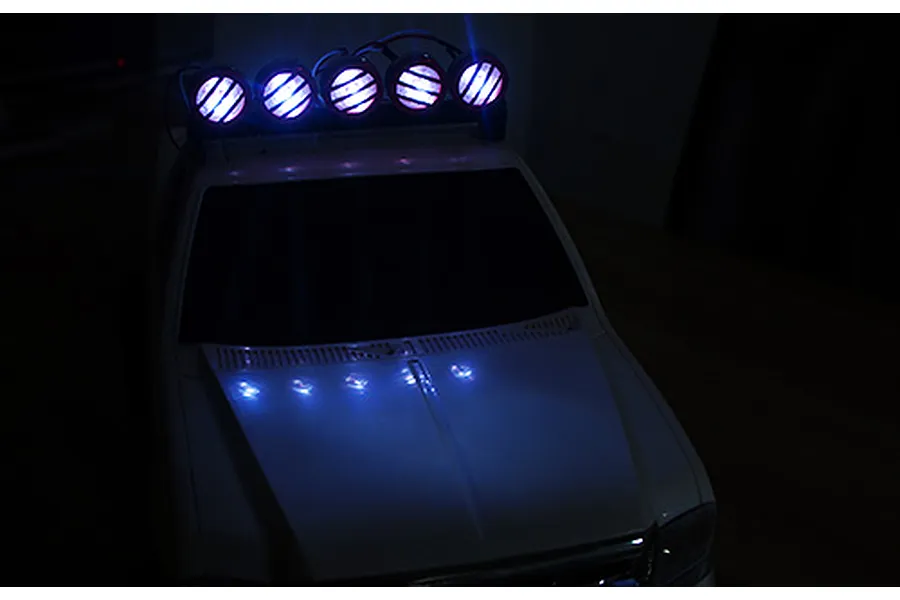 Yeah Racing Black Aluminium 125mm Roof 5 White LED Lights image 23054