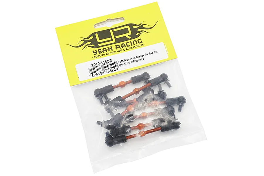 Yeah Racing HPI Sprint 2 Orange Aluminium Linkage Set image 23089