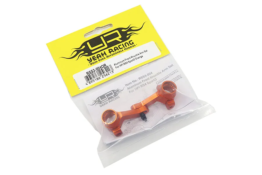 Yeah Racing HPI RS4 Orange Aluminium Front Steering Hub 2Pc image 23118