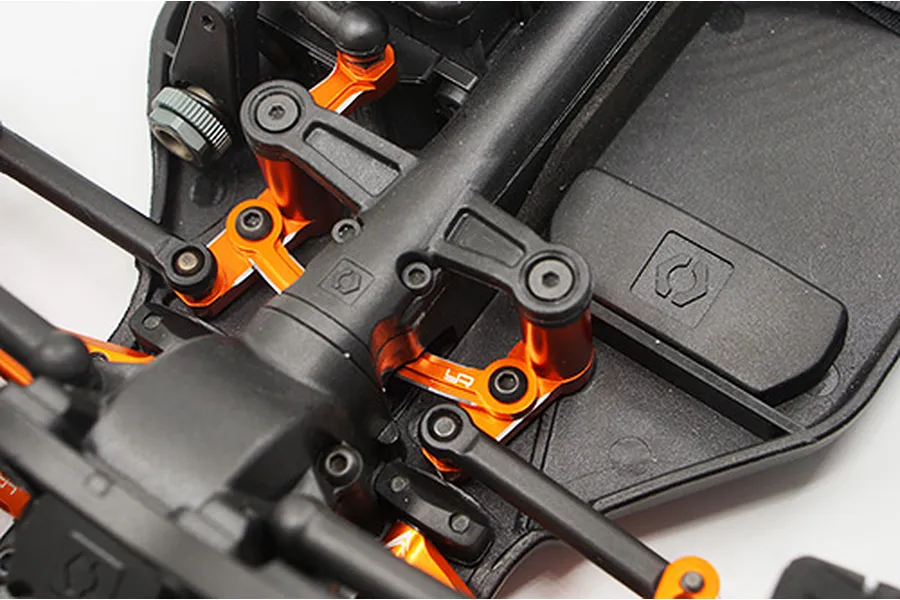Yeah Racing HPI RS4 Sport 3 Orange Aluminium Ball Bearing Steering Set image 23163
