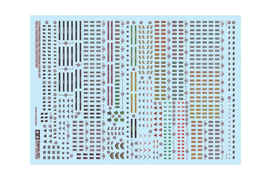 Tamiya 1/35 WWII German Africa Corp/Waffen SS Military Insigna Decal Set image 23301