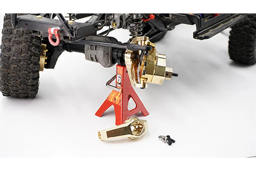 Yeah Racing TRX-4 High Mass Brass Left &amp;amp; Right Portal Drive Caster Blocks image 23521