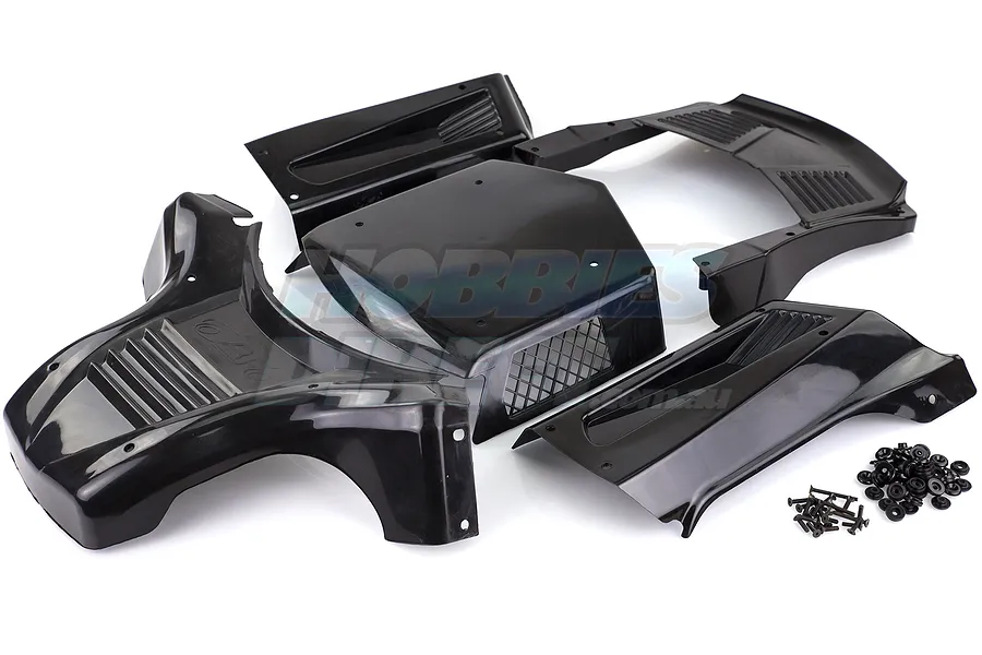 Rovan 5IVE-T Black Complete Injection Molded Panel Body Shell Set image 23650