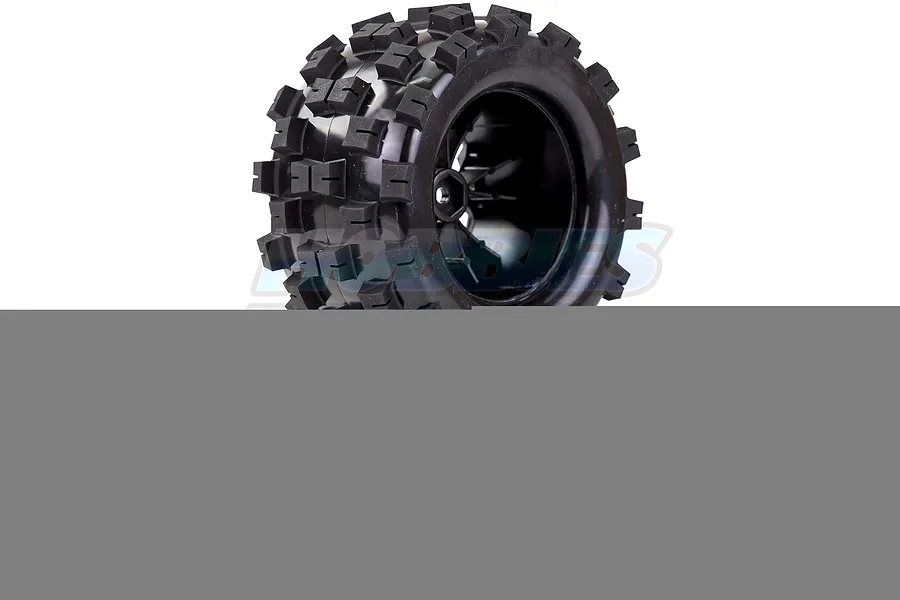 Louise 2.8&amp;quot; MT-Mcross Tyres on Black Spoke Rims - Glued Truck Wheels w/ Foam 2Pcs image 23797