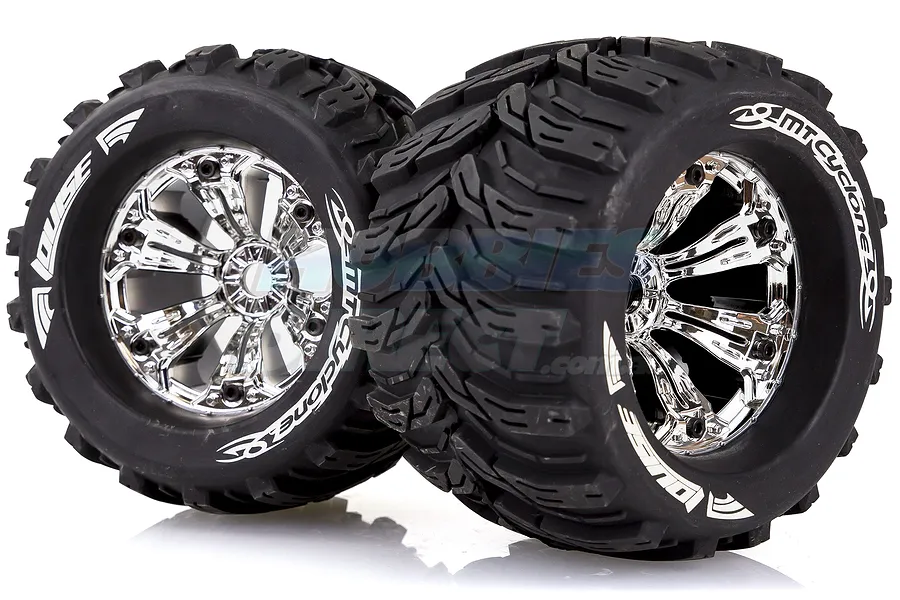 Louise 3.8&amp;quot; MT-Cyclone Tyres on Chrome Rims - Glued Wheels 2Pcs image 2