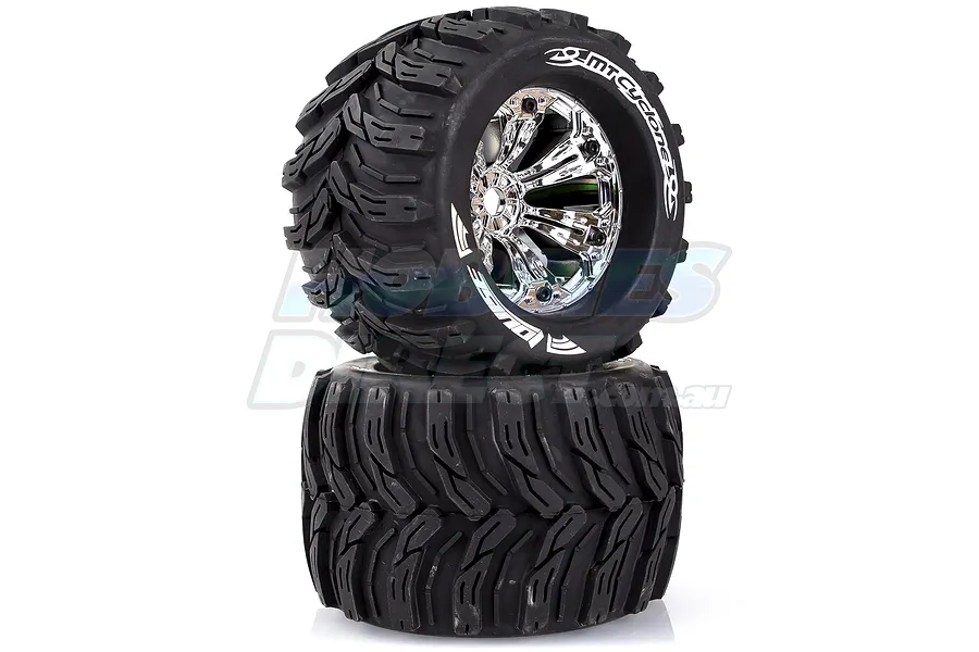 Louise 3.8&amp;quot; MT-Cyclone Tyres on Chrome Rims - Glued Wheels 2Pcs image 3
