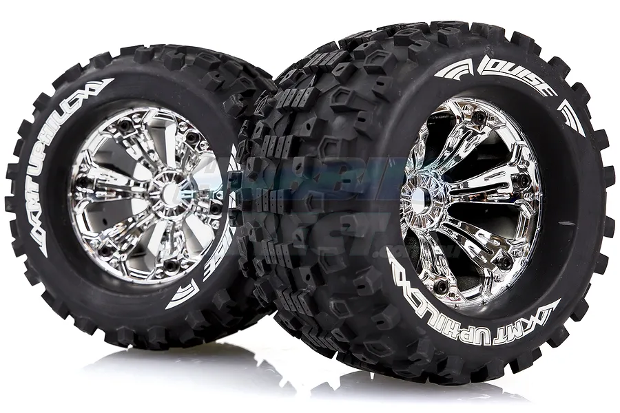 Louise 3.8&amp;quot; MT-Uphill Tyres on Chrome Rims - Glued Wheels 2Pcs image 23802