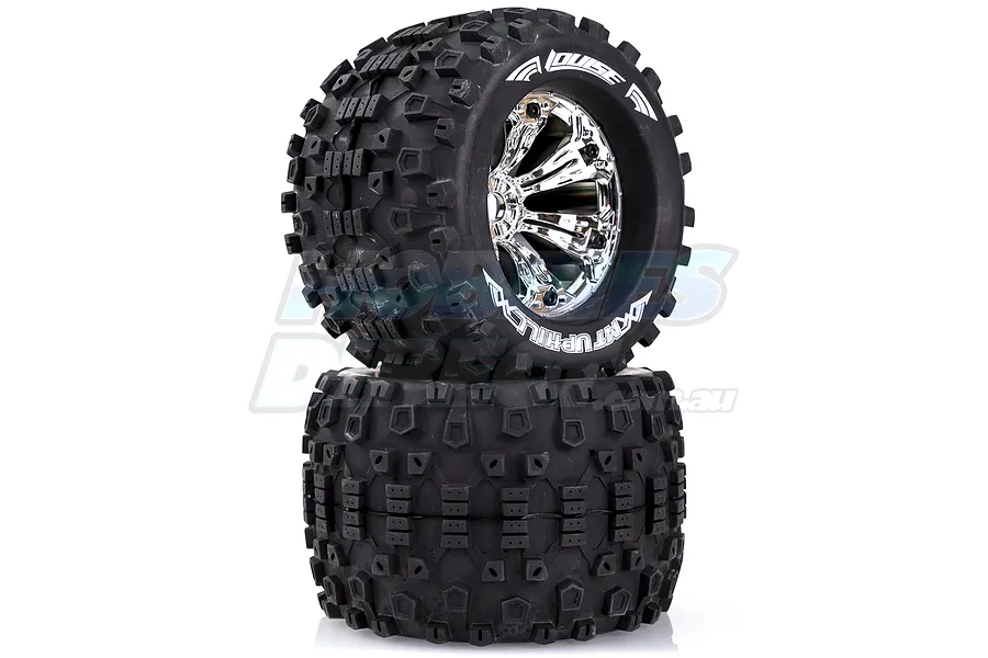 Louise 3.8&amp;quot; MT-Uphill Tyres on Chrome Rims - Glued Wheels 2Pcs image 23803