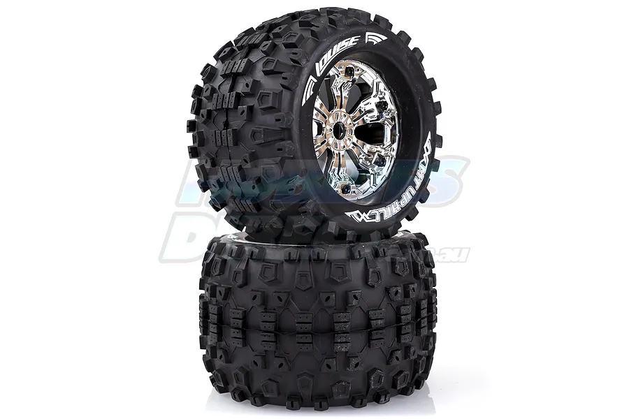Louise 3.8&amp;quot; MT-Uphill Tyres on Chrome Rims - Glued Wheels 2Pcs image 3