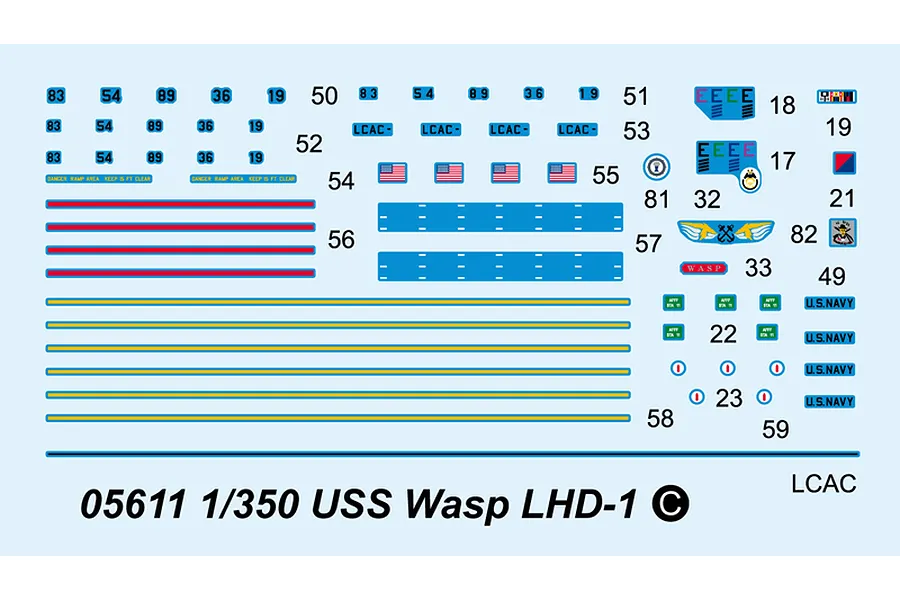 Trumpeter 1/350 USS Wasp LHD-1 Aircraft Carrier Plastic Model Kit image 23855