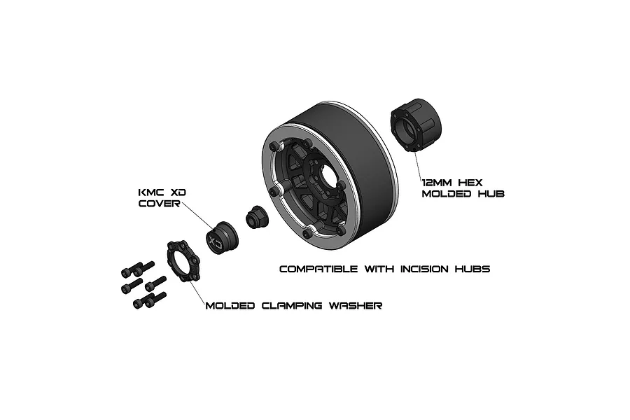 Vanquish Black 1.9&amp;quot; KMC XD229 Rims 2Pcs w/ Black Aluminium Beadlock Rings image 23926