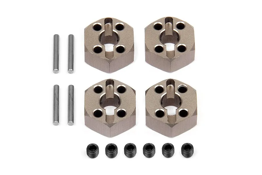 HPI Gunmetal Aluminium 12mm Wheel Hexes 4Pcs image 23943