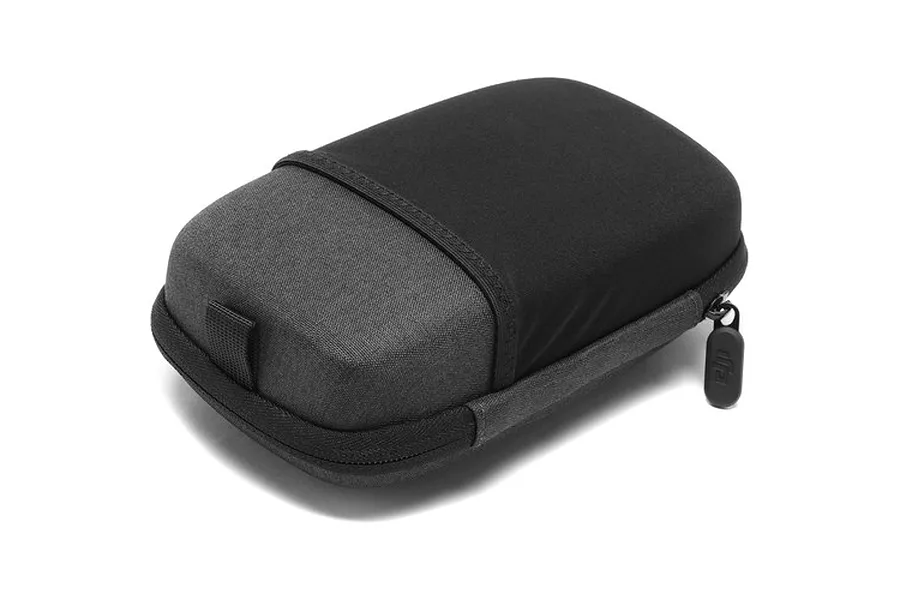 A DJI Mavic Air carrying case in black and dark grey fabric with a zipper closure.