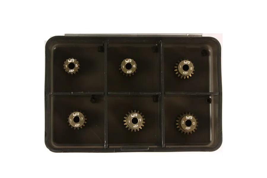 Yeah Racing Hard Coated Aluminium 15T, 16T, 17T, 18T, 19T, 20T 48dp/0.5Mod Pinion Gear Set 6Pcs image 24145