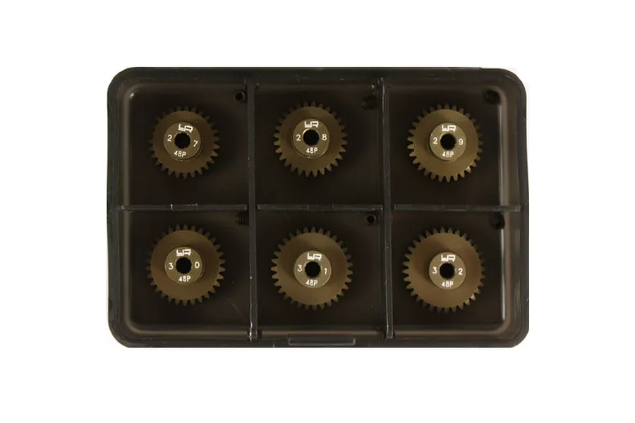 Yeah Racing Hard Coated Aluminium 27T, 28T, 29T, 30T, 31T, 32T 48dp/0.5Mod Pinion Gear Set 6Pcs image 24151