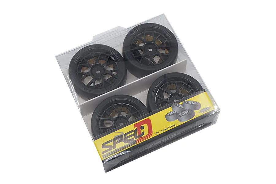Yeah Racing 1.9&amp;quot; (+3mm Off-Set) Spec D Drift Tyres on Black Mesh Rims - Wheels 4Pcs image 24173