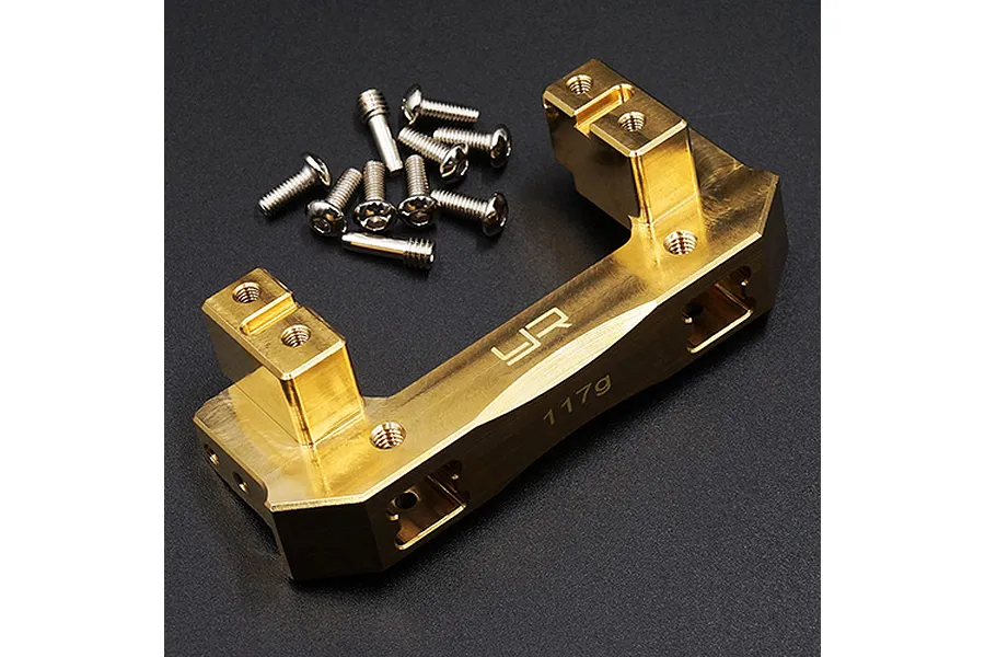 Yeah Racing TRX-4 Brass High Mass (117g) Front Bumper Mount image 24326