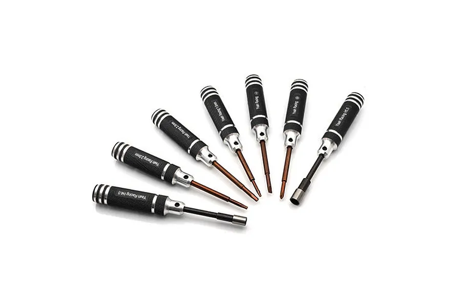 Yeah Racing Black Aluminium Mini Tool Set 7Pcs image 24350