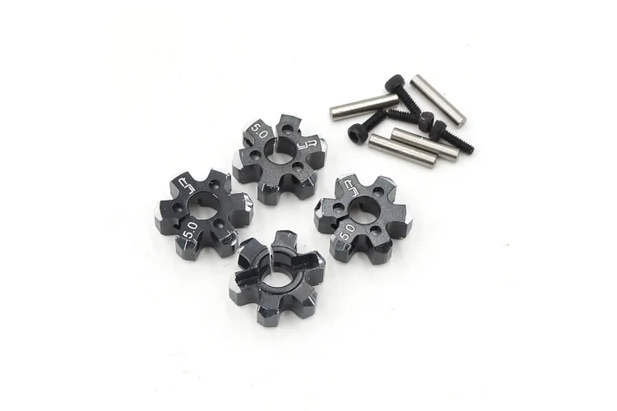 Yeah Racing Black Aluminium 12mm Hexes (5mm Thick) 4Pcs w/ Hardware image 24388