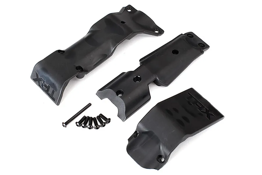 Traxxas E-Revo VXL 2.0 Front, Rear &amp;amp; Centre Skid Plate Set image 24473