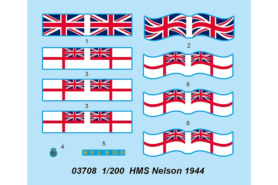 Trumpeter 1/200 HMS Nelson 1944 Battleship Plastic Model Kit image 24590