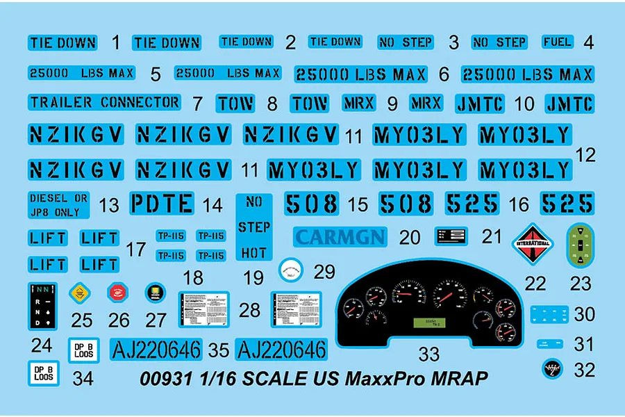 Trumpeter 1/16 U.S. MaxxPro MRAP Scaled Plastic Model Kit image 24846