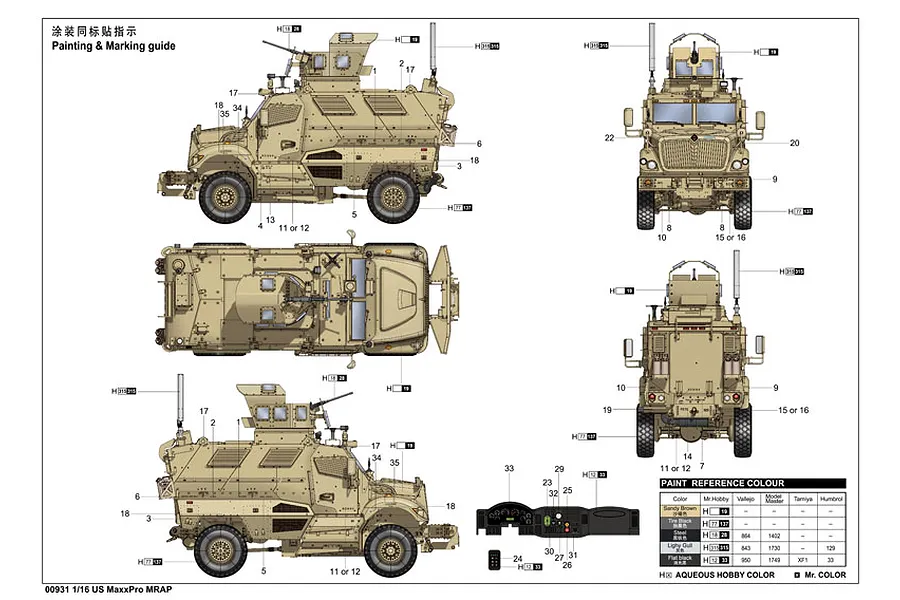 Trumpeter 1/16 U.S. MaxxPro MRAP Scaled Plastic Model Kit image 24847