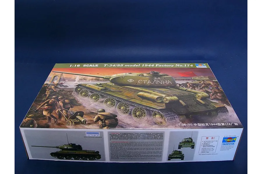Trumpeter 1/16 Soviet 1944 T-34/85 No.183 Tank Scaled Plastic Model Kit image 24941