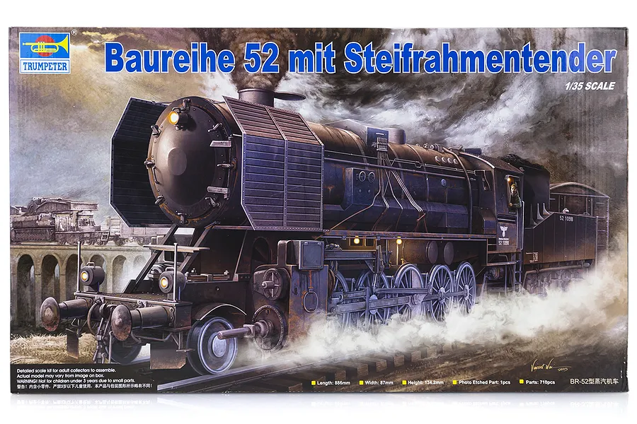 Trumpeter 1/35 Baureihe 52 Mit Steifrahmentender Locomotive Scaled Plastic Model Kit image 25115