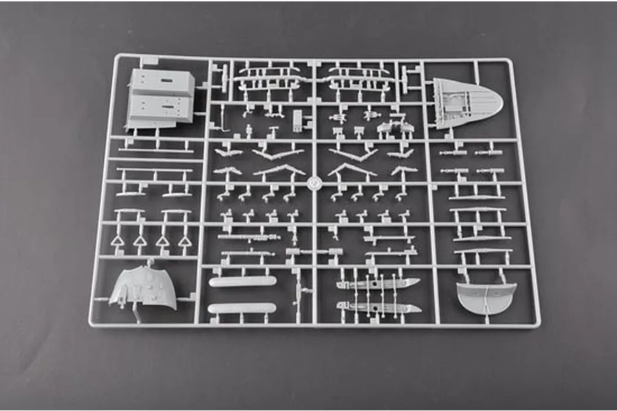 A grey plastic sprue containing various model aircraft parts for a 1/32 scale A-6A Intruder model kit.