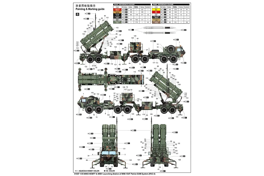 Trumpeter 1/35 M983 HEMTT &amp;amp; M901 Launching Station of MIM-104F Patriot SAM System (PAC-3) Scaled Plastic Model Kit image 19