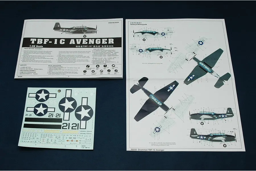 Trumpeter 1/32 TBF-1C Avenger Bomber Scaled Plastic Model Kit image 25535