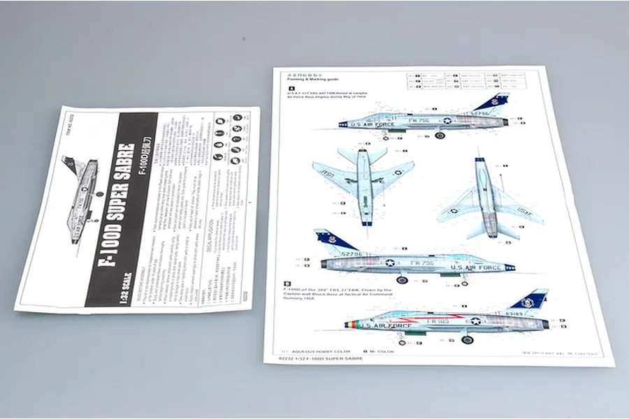 Trumpeter 1/32 North American F-100D Super Sabre Fighter Jet Scaled Plastic Model Kit image 25590