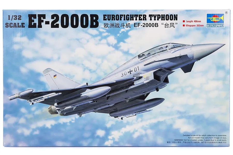 Trumpeter 1/32 EF-2000B Typhoon Eurofighter Jet Scaled Plastic Model Kit image 25604