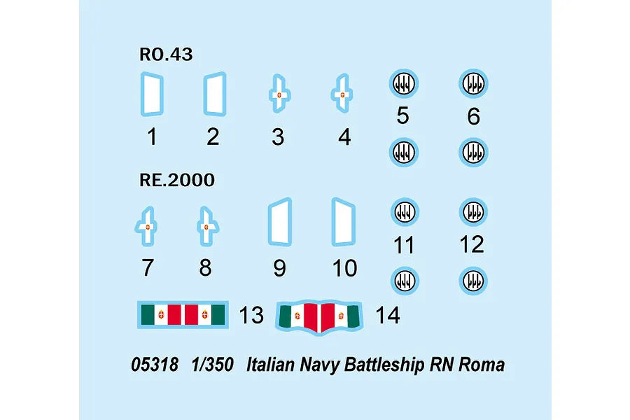 Trumpeter 1/350 Italian RN Roma Navy Battleship Plastic Model Kit image 25640