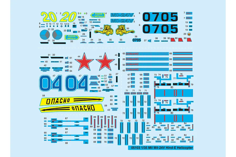Trumpeter 1/35 Mil MI-24V Hind-E Helicopter Scaled Plastic Model Kit image 25786