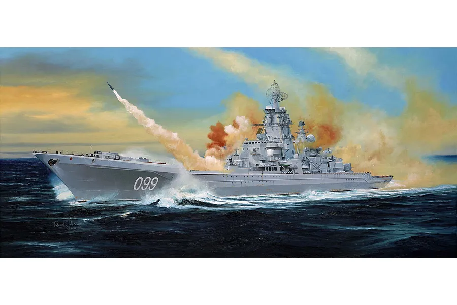 Trumpeter 1/350 Russian Pyotr Velikiy Heavy Cruiser Scaled Plastic Model Kit image 25904
