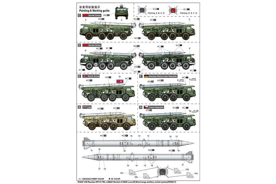 Trumpeter 1/35 Russian 9P113 TEL w/ 9M21 of 9K52 Luna-M Short Range Artillery Truck Scaled Plastic Model Kit image 4