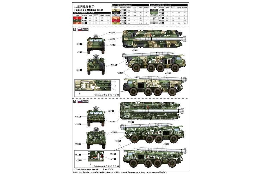 Trumpeter 1/35 Russian 9P113 TEL w/ 9M21 of 9K52 Luna-M Short Range Artillery Truck Scaled Plastic Model Kit image 7