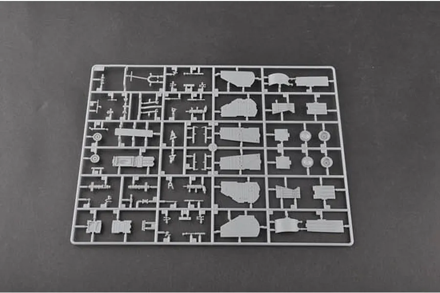 A grey plastic sprue containing various model aircraft parts for the Trumpeter A-3D-2 Skywarrior kit.