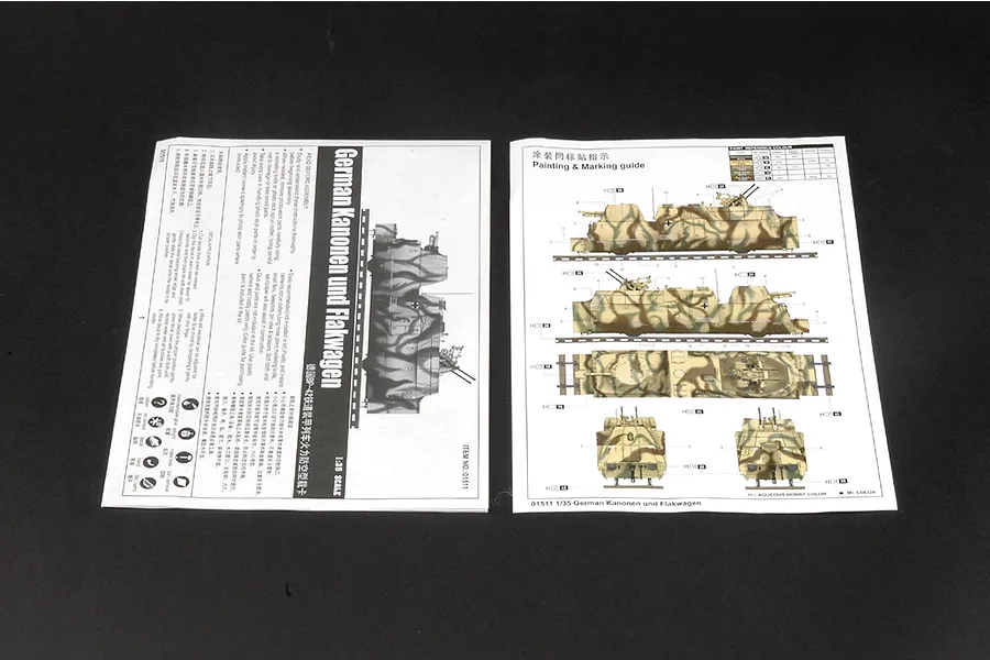 Trumpeter 1/35 German Kanonen Und Flakwagen Armoured Train Scaled Plastic Model Kit image 26325