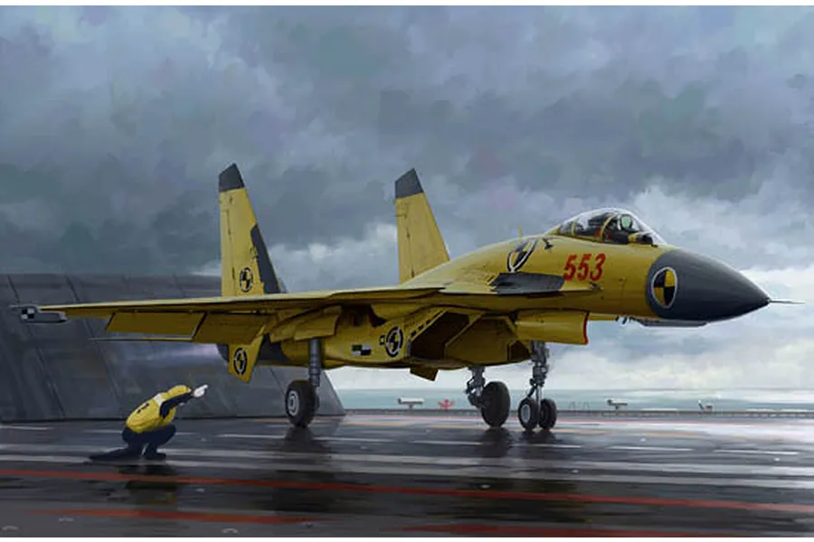 Trumpeter 1/72 Chinese J-15 Fighter Jet w/ Flight Deck Scaled Plastic Model Kit image 26395