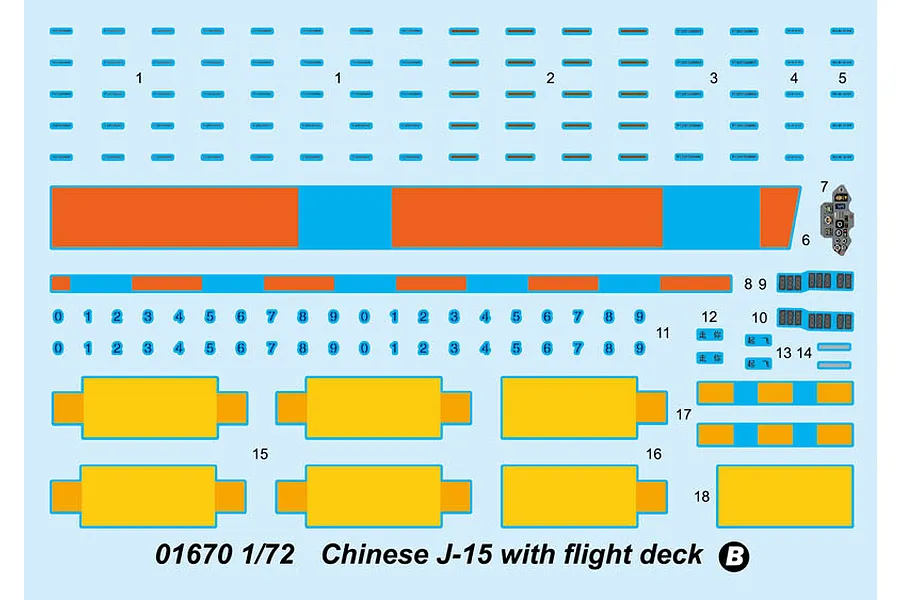 Trumpeter 1/72 Chinese J-15 Fighter Jet w/ Flight Deck Scaled Plastic Model Kit image 26396